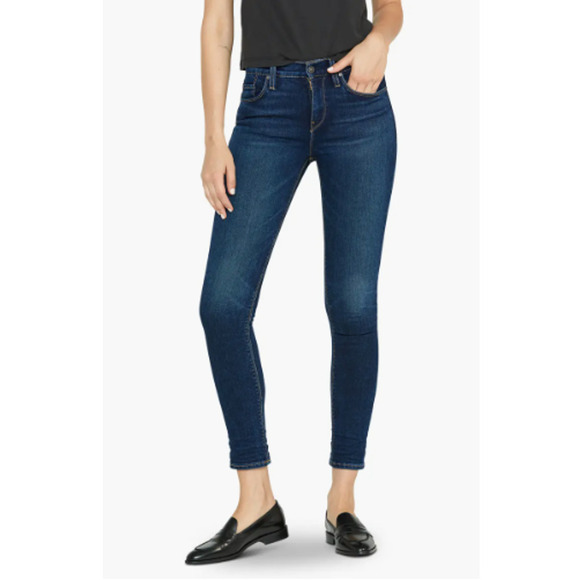 Hudson Women's Nico Mid-Rise Raw Hem Skinny Ankle Jeans, Midway, 26 - Picture 1 of 10